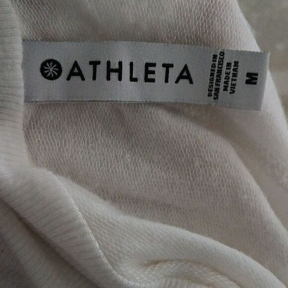 Athleta Pranayama White open front Wrap Knit Long Cardigan Sweater  Size M NWOT - Picture 6 of 8